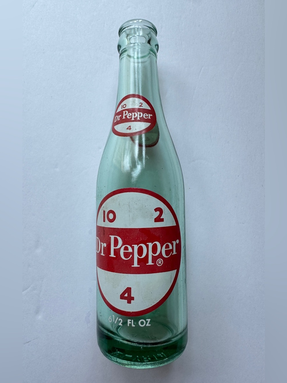 Vintage Dr Pepper 10 2 4 Green Glass Bottle 6 1/2 oz Soda Coke Elyria Ohio